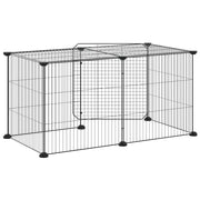 Husdjursbur svart 8 paneler 70x35x35 cm stål