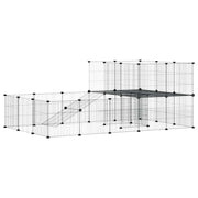 Hundgård svart 36 paneler 175x105x70 cm stål