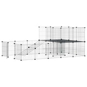 Hundgård svart 36 paneler 175x105x70 cm stål