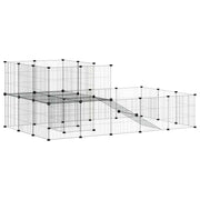 Hundgård svart 36 paneler 175x105x70 cm stål