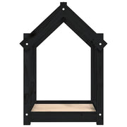 Hundbädd svart 61x50x70 cm massiv furu