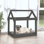 Hundbädd grå 71x55x70 cm massiv furu