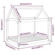 Hundbädd 101x70x90 cm massiv furu