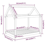 Hundbädd vit 101x70x90 cm massiv furu