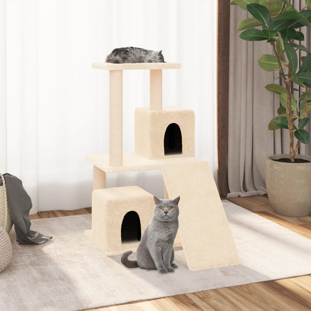 Katträd med klöspelare sisal gräddvit 82 cm
