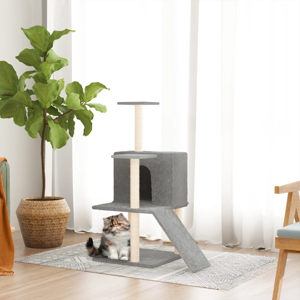 Katträd med klöspelare sisal ljusgrå 109 cm
