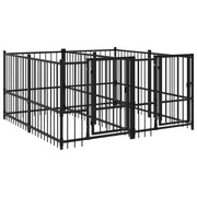 Hundgård för utomhusbruk stål 3,75 m²