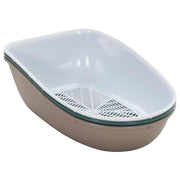 Kattlåda brun och vit 59x39x22 cm PP