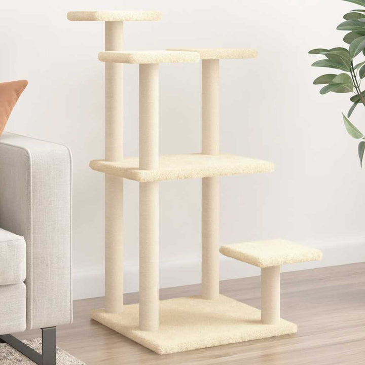 Klöspelare med plattform gräddvit 98,5 cm