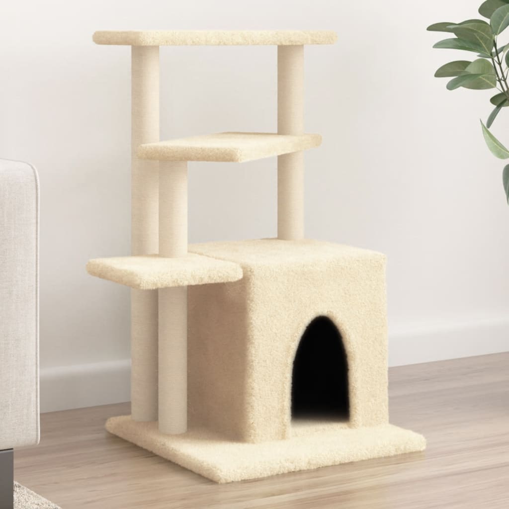 Klösträd med sisalpelare gräddvit 83,5 cm