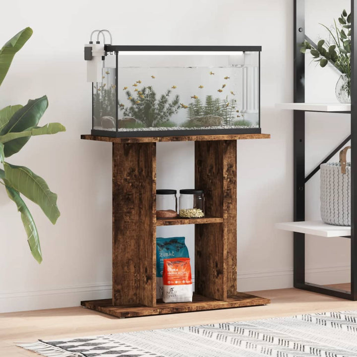 Akvariestativ rökt ek 60x30x60 cm konstruerat trä
