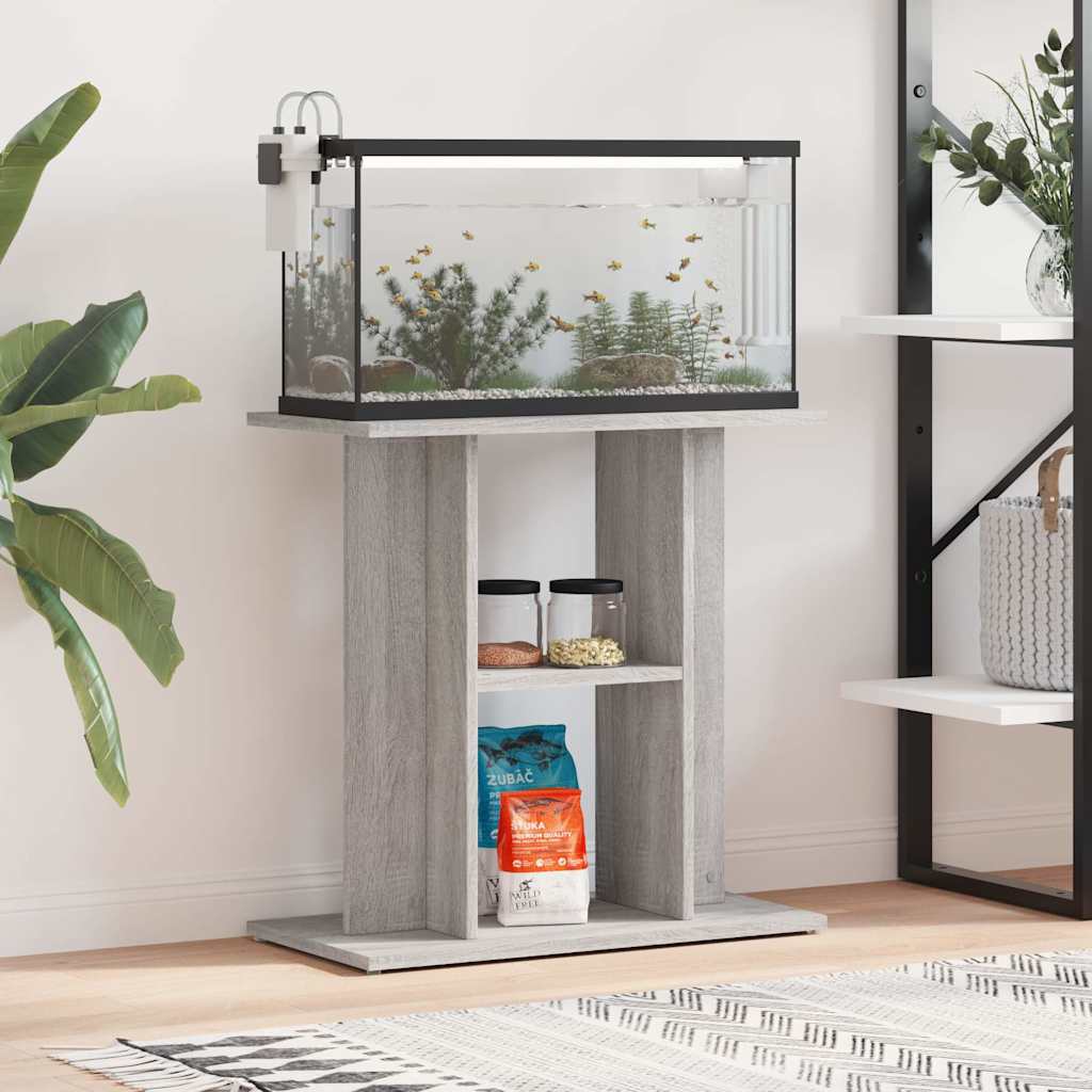 Akvariestativ grå Sonoma 60x30x60 cm konstruerat trä
