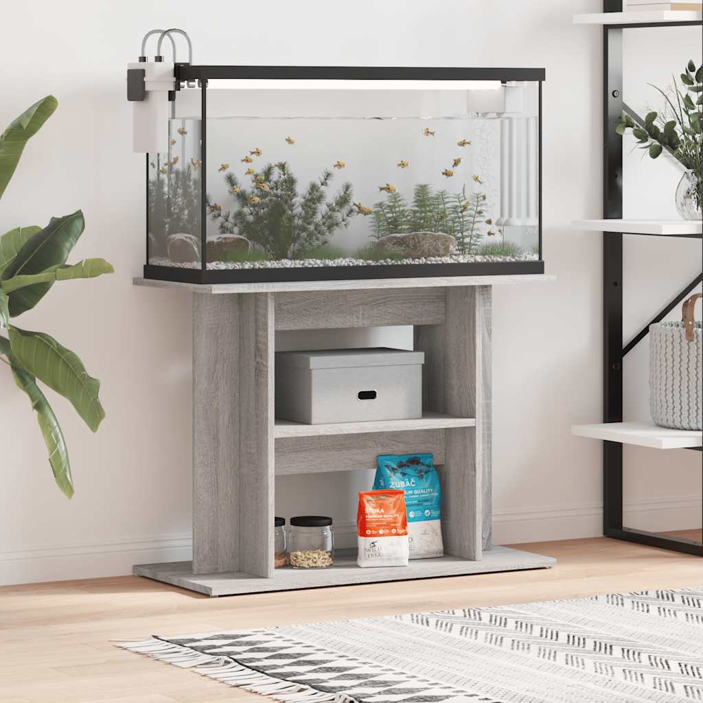 Akvariestativ grå Sonoma 80x35x60 cm konstruerat trä