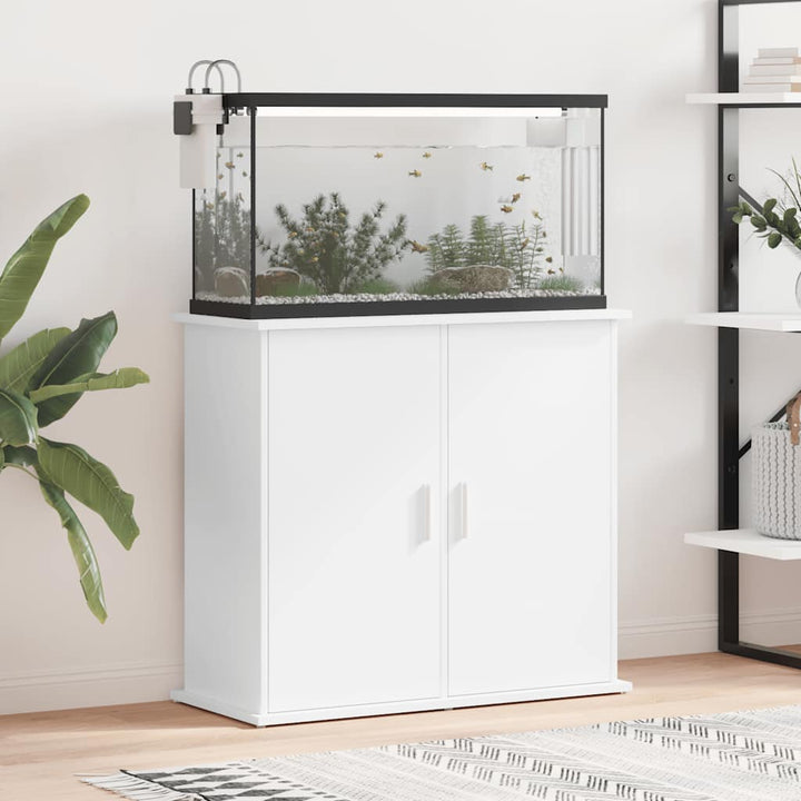 Akvariebänk vit 81x36x73 cm konstruerat trä