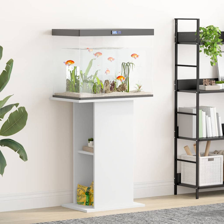 Akvariebänk vit 60,5x36x72,5 cm konstruerat trä