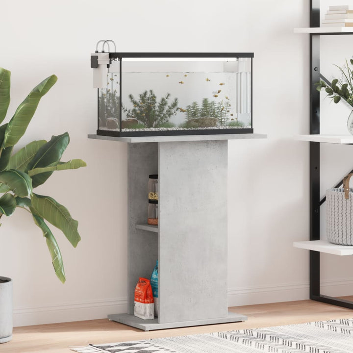 Akvariestativ betong grå 60,5x36x72,5 cm konstruerat trä