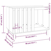 Hundkoja 90x60x67 cm massiv furu