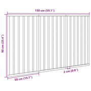 Hundgrind hopfällbar 3 paneler svart 150 cm poppel