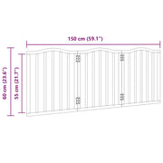 Hundgrind hopfällbar 3 paneler vit 150 cm poppel