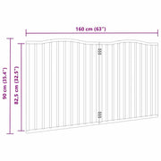 Hundgrind hopfällbar 2 paneler svart 160 cm poppel