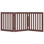 Hundgrind hopfällbar 3 paneler brun 150 cm poppel