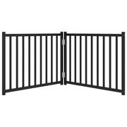 Hundgrind hopfällbar 2 paneler svart 160 cm massivt granträ