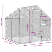 Fågelvoljär antracit 1,79x2x1,85 m aluminium