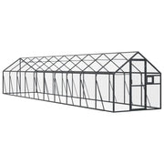 Fågelvoljär antracit 1,79x10x1,85 m aluminium
