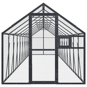 Fågelvoljär antracit 1,79x10x1,85 m aluminium