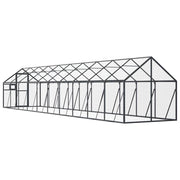 Fågelvoljär antracit 1,79x10x1,85 m aluminium