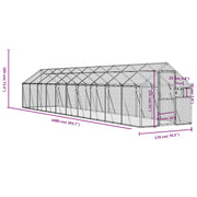 Fågelvoljär antracit 1,79x10x1,85 m aluminium