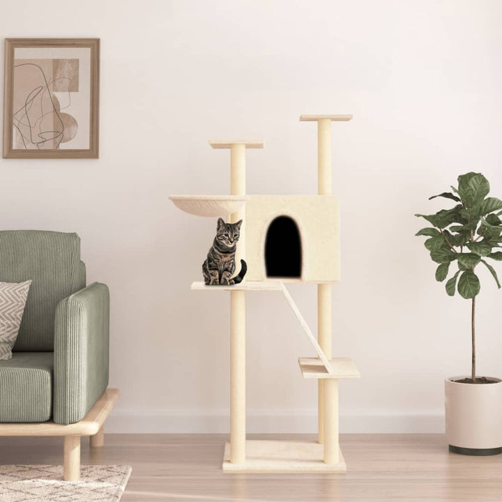 Klösträd med sisalpelare gräddvit 143 cm
