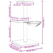 Klösträd med sisalpelare ljusgrå 72 cm