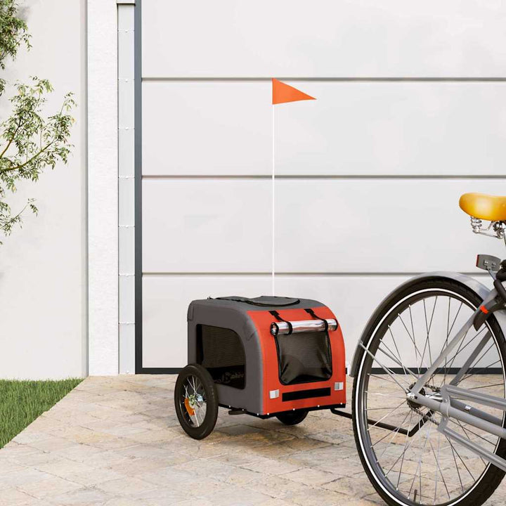 Cykelkärra för husdjur Orange och Grå 124 x 53 x 53 cm