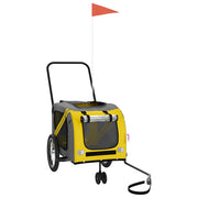 Cykelvagn för djur gul och grå oxfordtyg och järn