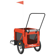 Cykelvagn för djur orange och svart oxfordtyg och järn
