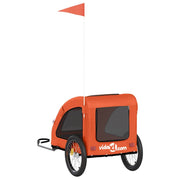 Cykelvagn för djur orange oxfordtyg och järn
