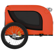Cykelvagn för djur orange och svart oxfordtyg och järn