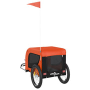 Cykelvagn för djur orange och svart oxfordtyg och järn