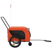 Cykelvagn för djur orange och svart oxfordtyg och järn