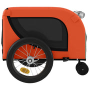 Cykelvagn för djur orange och svart oxfordtyg och järn