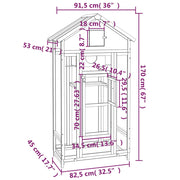 Fågelhus mocka 91,5x53x170 cm massiv furu