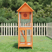 Fågelhus brun 60x58x160 massiv furu