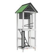 Fågelhus grå 60x58,5x160 massiv furu