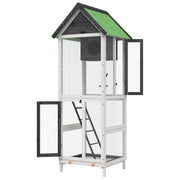 Fågelhus grå 60x58,5x160 massiv furu