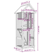 Fågelhus grå 60x58,5x160 massiv furu