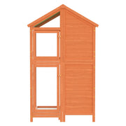 Fågelhus brun 97x81x152 massiv furu