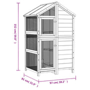 Fågelhus brun 97x81x152 massiv furu