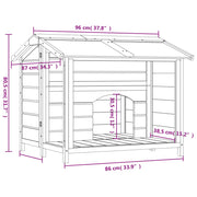 Hundgård mockabrun 96x87x80,5 massiv furu