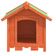 Hundgård brun 65x65x61,5 cm massiv furu